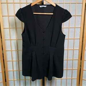 Buttons Down Pin Up Little Black Top